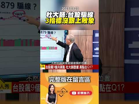 杜大師:台股騙線 3指標沒跟上敗象   @EBCmoneyshow  #shorts