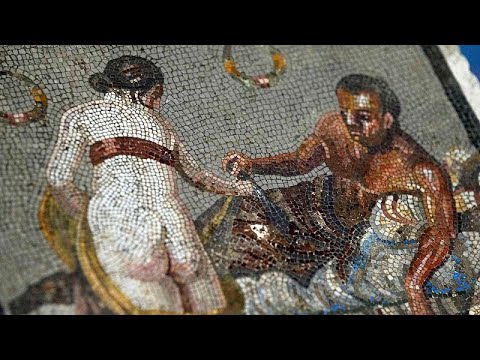 YouTube video thumbnail: Roman-era Erotic Mosaic Panel Stolen by Nazi Captain During World War II Returns to Pompeii