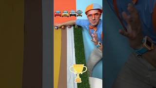 Which car will go the FASTEST🏎️💨!? Blippi's DIY Speed Experiment! #blippi #shorts