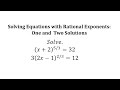 Solving Equations and Exponents