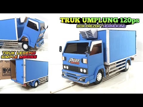 MEMBUAT TRUK UMPLUNG  BOX FREZER TERMOKING SIMPLE MBOISS || TRUK LEGEND