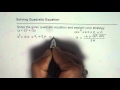 Solving Quadratic Equations Concepts