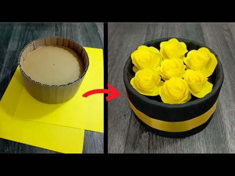 hacer flores amarillas de papel como REGALO - hacer arreglo de flores amarillas para regalar