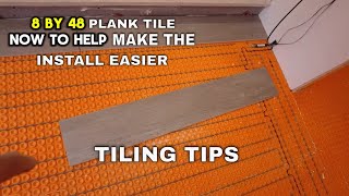 Ditra Heat and wood look Plank Tile Master Bath install. Part 12