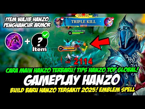 CARA JAGO MAIN HANZO 2025 + ITEM HANZO DAMAGE JADI SAKIT❗BUILD HANZO TERSAKIT❗GAMEPLAY HANZO TERBARU