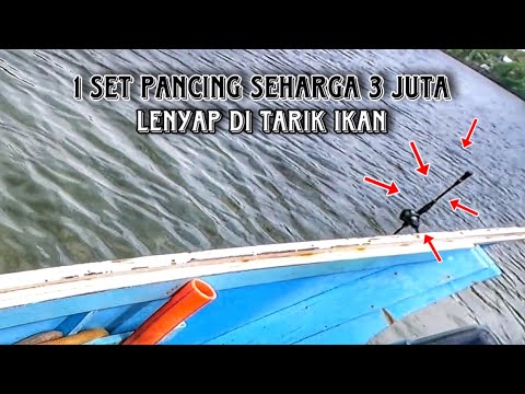 Hari sial gak ada di kalender, satu set pancing seharga 3juta lenyap ditarik ikan