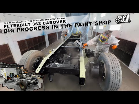 This Peterbilt Cabover gets new frame paint!!