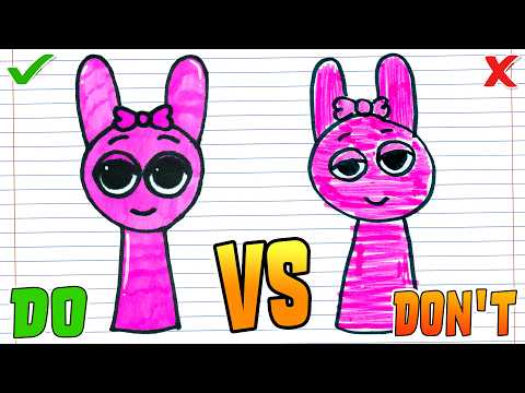 DO & DON'T DRAWING EASY PINKI for fans INCREDIBOX SPRUNKI