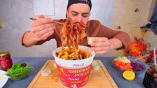 اكبر صندوق دونر شاورما تركية وبطاطا مع الصلصة اللذيذة Giant Turkish Doner kebab & Fries