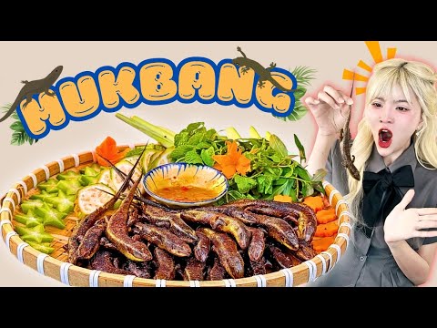 Tóc Vàng mukbang rắn mối nướng