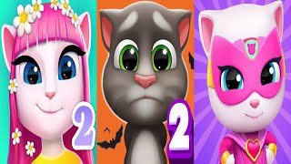 My Talking Tom2 vs My Talking Angela2 vs Talking Tom Hero Dash ios Andriod adventure gameplay Ep4520