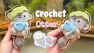 Crochet Otter Keychain 🦦🐟 | Crochet Cute Keychain | Móc len Móc Khóa Rái Cá