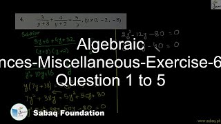 Algebraic Sentences-Miscellaneous-Exercise-6-From Question 1 to 5