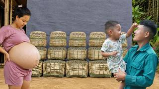How to weave beautiful bamboo baskets for chickens | Weaving bamboo baskets with my pregnant wife