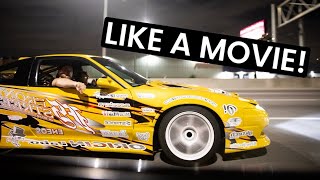 100s of Drift cars through the streets of Chicago - NEED FOR SPEED real life