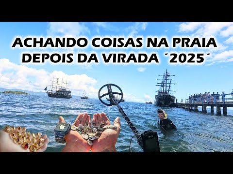 Tudo que achei depois da virada de ano na praia com detector de metais