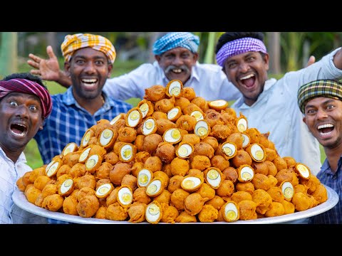 EGG BONDA | MUTTAI BONDA | Road Side Evening Snacks Recipe Cooking In Village | Bajji Street Food