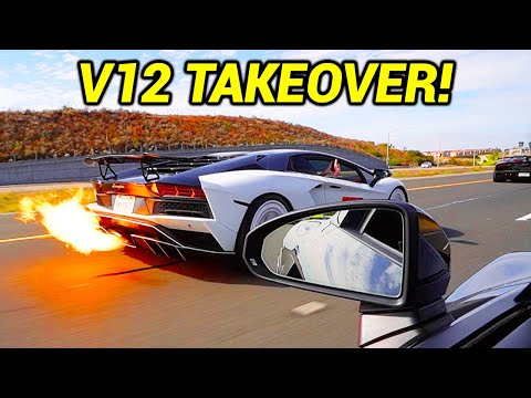 TAKING MY AUDI R8 TO A LAMBORGHINI CARMEET... V12 TAKEOVER!