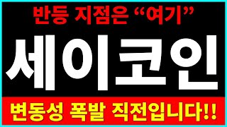 [세이 코인] 힘 모으는 중!! 여기에서 반등합니다. 바로 대응하세요!