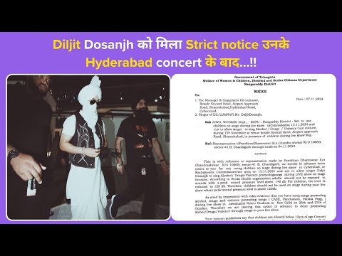 'No drugs, alcohol, violence.', Diljit in trouble gets strict notice ahead of concert in Hyderabad…!