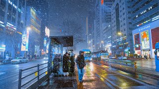 눈 쏟아지는 강남의 겨울을 걷다 4K