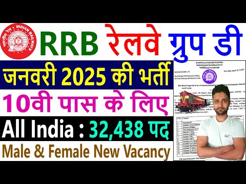 RRB Railway Group D New Vacancy 2025 Recruitment Recruitment Notification Apply Online Form