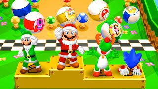 Mario Party 9 Garden Battle - Mario vs Luigi vs Yoshi vs Sonic (Master Difficulty)#mario