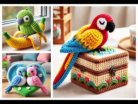 Cute yarn crocheted parrot (share ideas)#knitting #crochet #design #parrot