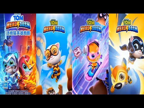 Talking Tom Hero Dash SUPER GINGER VS ROCKSTAR GINGER VS QUEEN BEE ANGELA SUNBEAM HANK Gameplay