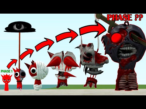 NEW ALL PHASES EVOLUTION OF RADDY RED SPRUNKI In Garry's Mod!