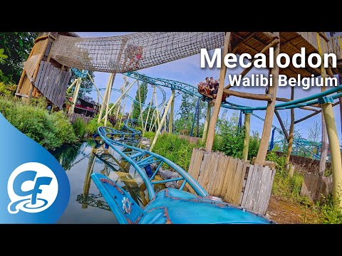 Mecalodon front seat on-ride 4K POV Walibi Belgium