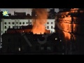 بالفيديو : اللحظات الأولى لحريق هائل فى سطح أحد المباني فى وسط البلد