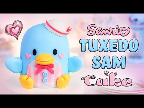 Sanrio Cake 💙 TUXEDO SAM 💙  3D Cake Tutorial