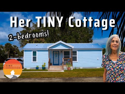 She's Aging in Place in 1-level Tiny Cottage! In a Tiny Home Village