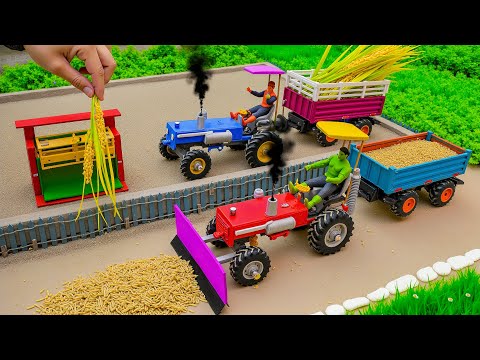 Diy mini Rice Machine harvesting wheat science project