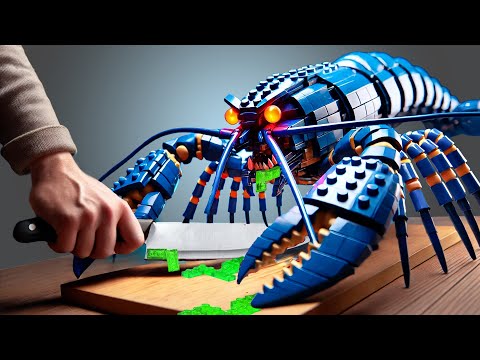 Giant RARE BLUE LOBSTER Recipe IRL | Best of Lego Cooking Stop Motion ASMR