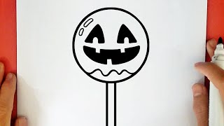 CÓMO DIBUJAR UNA PALETA DE PASTEL DE HALLOWEEN