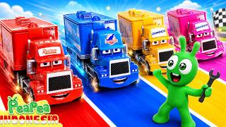 Pea Pea Bermain Mobil Mainan Warna Warni 🚗 🌈  Kartun Anak Lucu