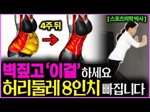 "만보 걷기 대신 벽짚고 이것 하세요" 벽 짚고 6가지 동작 했더니 뱃살, 내장지방 8인치 줄고 배 돌덩이 됐어요. (권일수 박사 통합본)