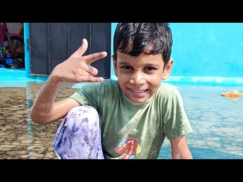 yash playing on roof #swimming pool on roof