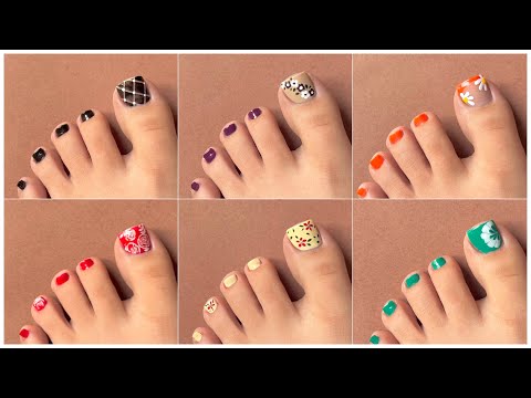 5+ Easy toe nail art designs for beginners || Diy pedicure at home 2025