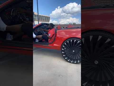 Red Chevy Camaro Vert on 32’s Stuntin at Street Whipz Carshow