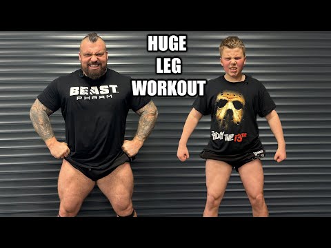 11Yr Old Attempts HUGE LEG DROPSET WORKOUT!!! ft. Eddie Hall