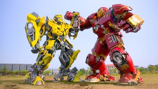 Transformers x Marvel: Bumblebee vs Hulkbuster Showdown