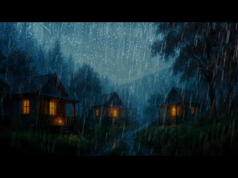 Rainy Afternoon in the Hills – Wooden Cabins and Misty Forest Ambience
