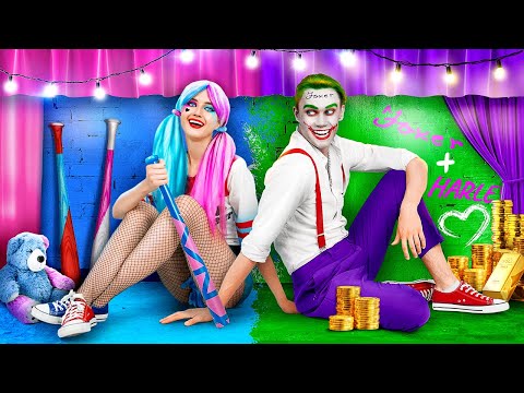 Zimmer-UMGESTALTUNG – Harley Quinn und Joker bauen TRAUMHÄUSER 😱🧹 #shorts