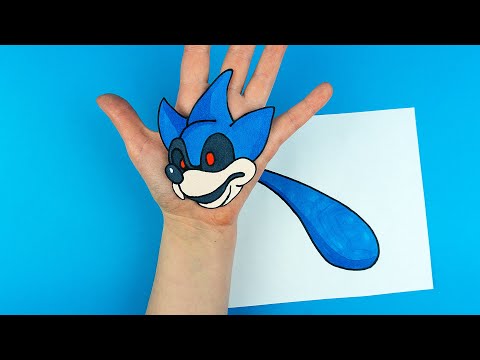 Drawing & Paper Craft SONIC EXE Transformation | the Hedgehog