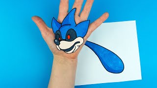 Drawing & Paper Craft SONIC EXE Transformation | the Hedgehog