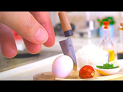EGG FRIED RICE ASMR Cooking MINI FOODS Kitchen TOYS Play SET Miniature Cooking..