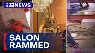 Overnight ram-raid targets Melbourne nail salon | 9 News Australia